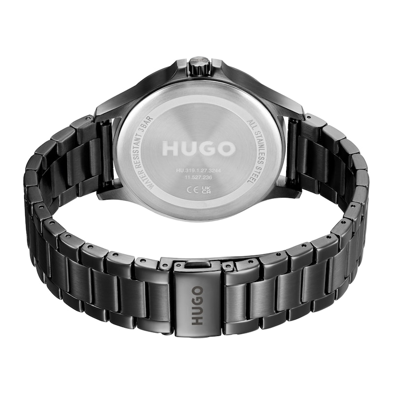 Main Image 3 of HUGO #LEAP Men's Black IP Bracelet Watch