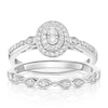 Thumbnail Image 1 of Perfect Fit Sterling Silver Vintage Oval 0.25ct Diamond Bridal Set