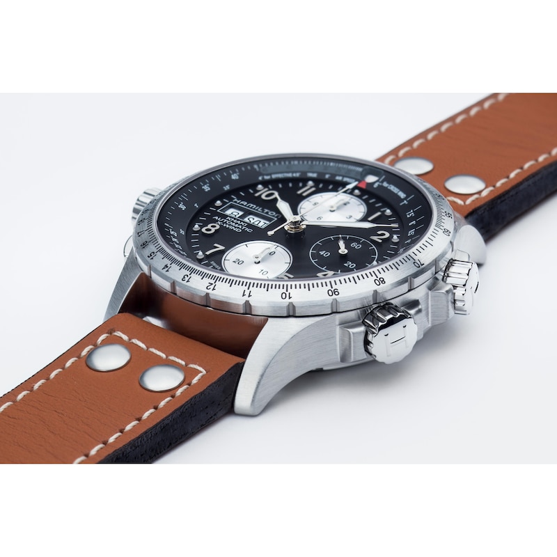 Hamilton Khaki Aviation X-Wind Brown Leather Strap Watch