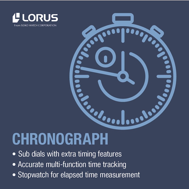 Main Image 6 of Lorus Sports Chronograph Men's Stainless Steel Watch