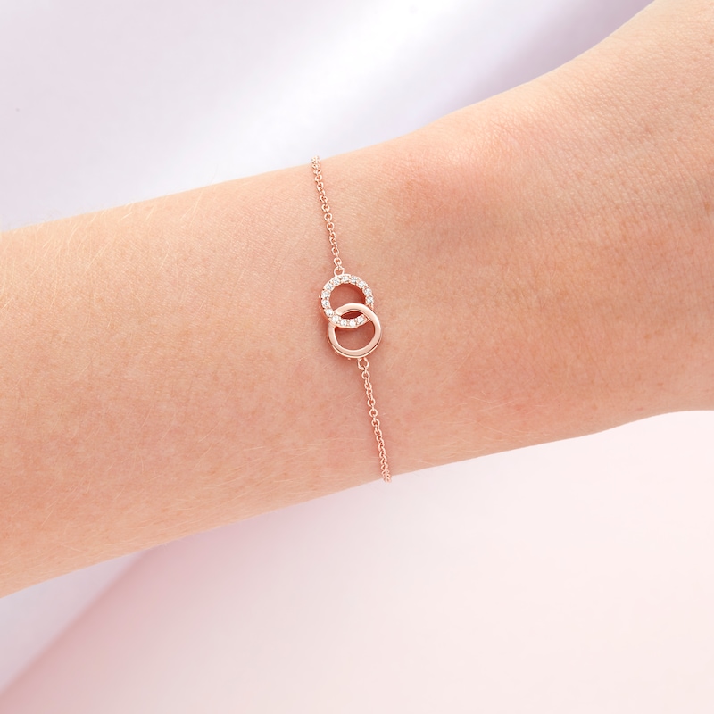 Olivia Burton Bejewelled Interlink Rose Gold Tone Bracelet