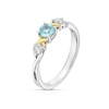 Thumbnail Image 1 of Sterling Silver & 9ct Gold Blue Topaz Three Stone Ring