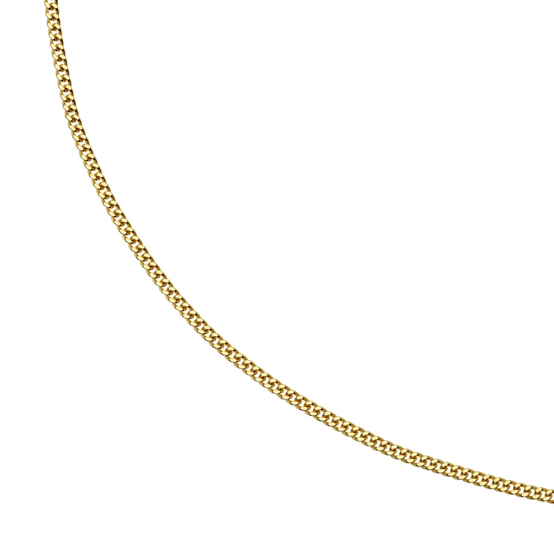 9ct Yellow Gold Solid  18 Inch Solid Dainty Curb Chain