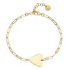 Thumbnail Image 2 of Yellow Gold Tone Heart Paper Clip Chain Engravable Bracelet