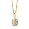 Thumbnail Image 1 of Sterling Silver & 18ct Gold Plated Vermeil Diamond & Swiss Blue Topaz Pendant