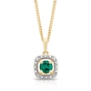 Thumbnail Image 1 of Sterling Silver & 18ct Gold Plated Vermeil Diamond & Created Emerald Pendant