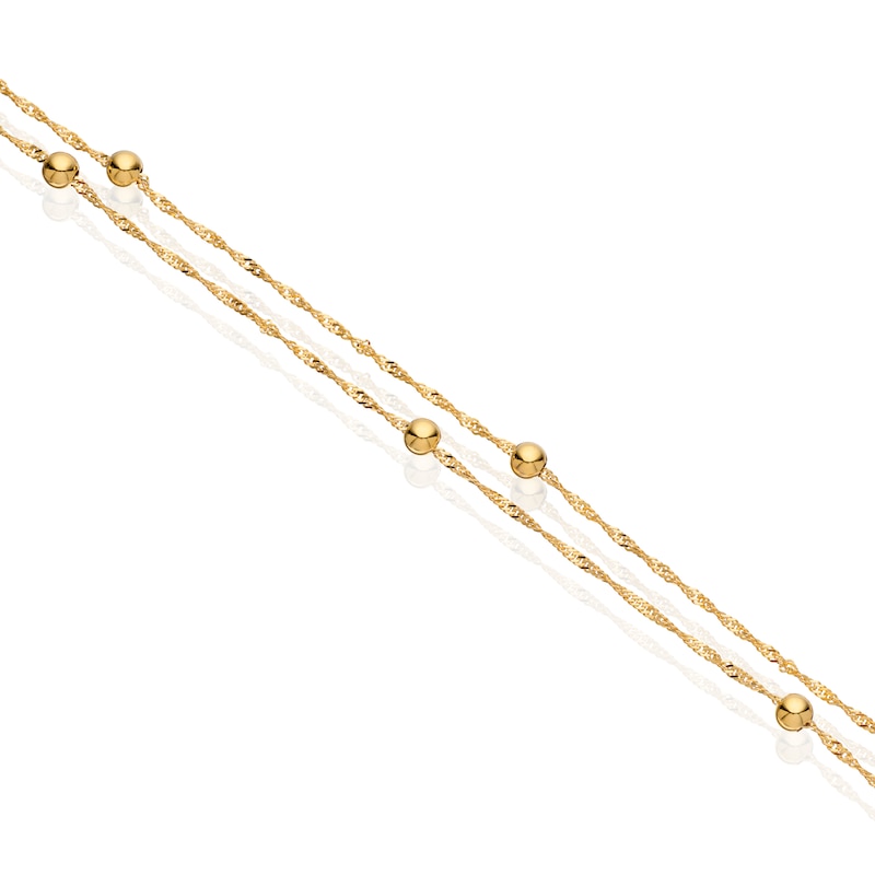 Gold Jewellery 9ct Yellow Gold Star Double Chain Necklet NK378