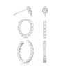Thumbnail Image 0 of Sterling Silver Cubic Zirconia Cuff, Stud & Hoop Earring Set