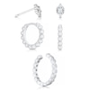 Thumbnail Image 2 of Sterling Silver Cubic Zirconia Cuff, Stud & Hoop Earring Set