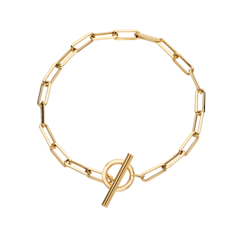 9ct Yellow Gold  T-Bar Paperlink Chain Bracelet