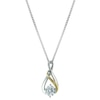 Thumbnail Image 0 of Silver & 9ct Gold Twist Cubic Zirconia 18 Inch Pendant