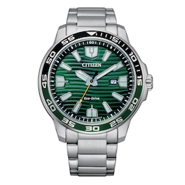 Citizen Eco-Drive Men's Green Dial Stainless Steel Bracelet Watch