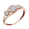 Thumbnail Image 1 of 9ct Rose Gold 1/4 Carat Diamond Round Cluster Ring