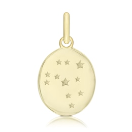 9ct Yellow Gold Sagittarius Constellation Disc Pendant Charm