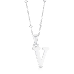 Sterling Silver Initial V Pendant