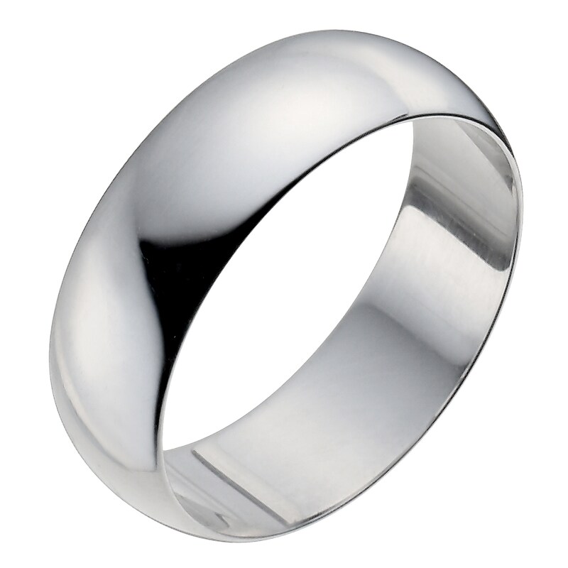 Main Image 1 of Platinum 7mm Extra Heavy D Shape Ring