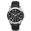 Thumbnail Image 0 of Fossil Men's Silver Tone Black Leather Strap Watch