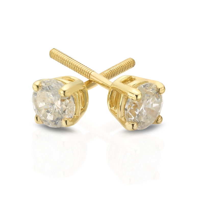 9ct Yellow Gold 0.50ct Diamond Solitaire Stud Earrings