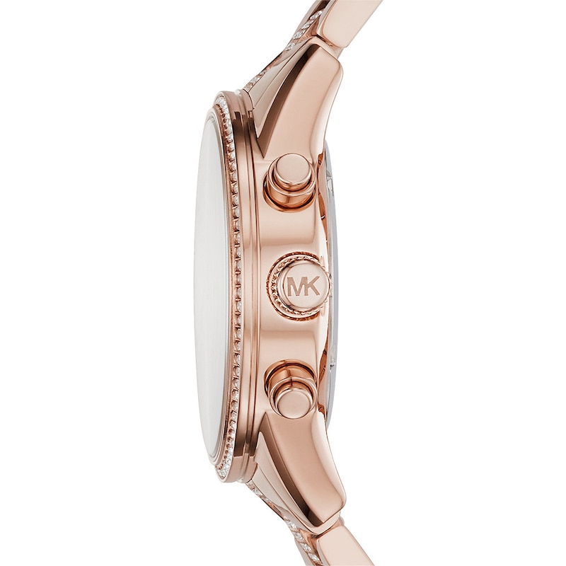 Michael Kors Ritz Ladies' Rose Gold Crystal Stainless Steel Bracelet Watch