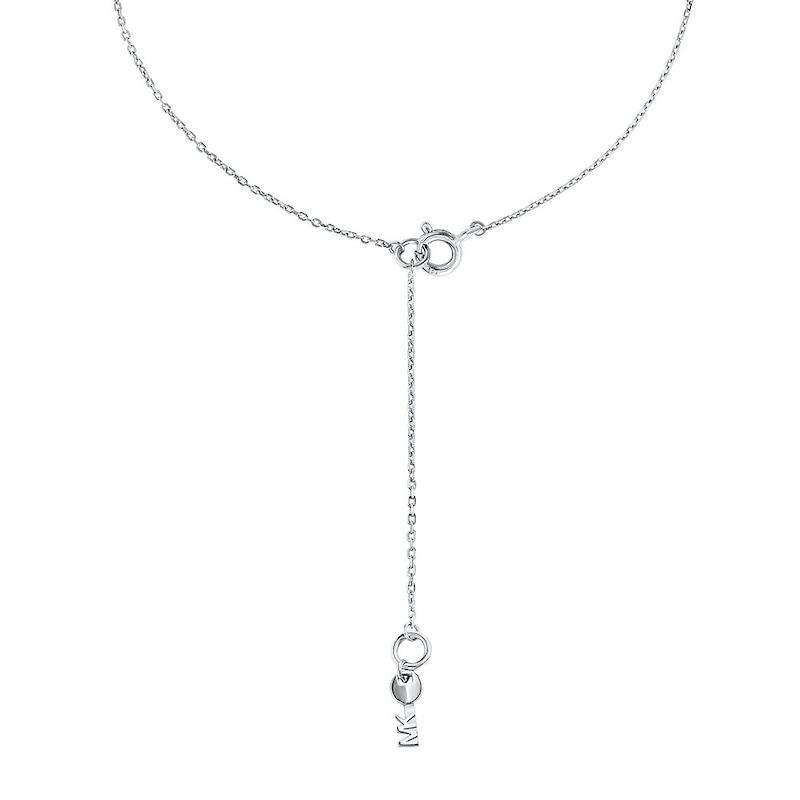 Michael Kors Sterling Silver Cubic Zirconia MK Necklace