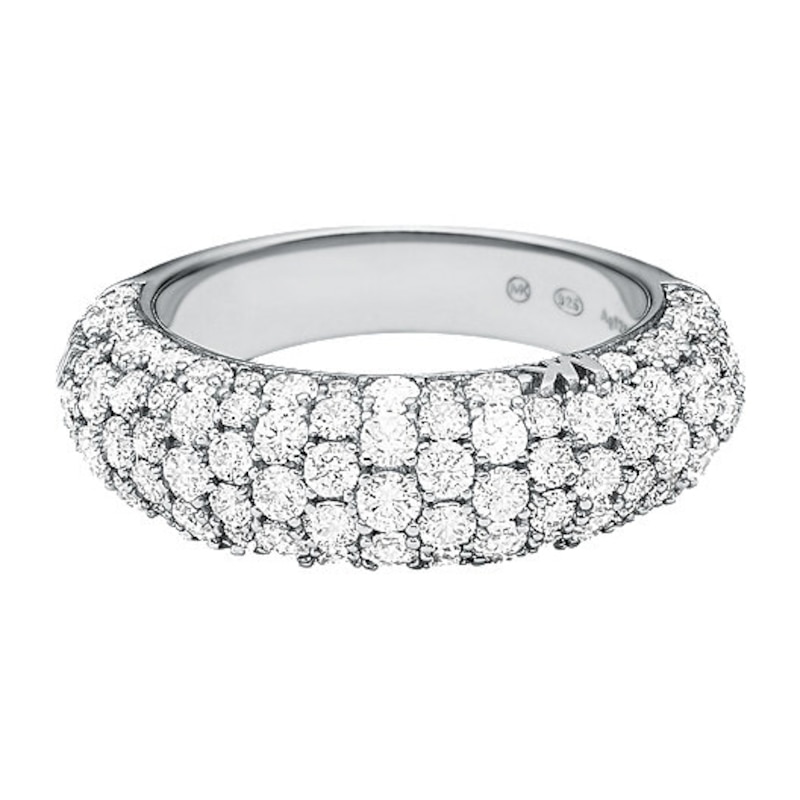 Michael Kors Sterling Silver Pavé Ring (Size P)