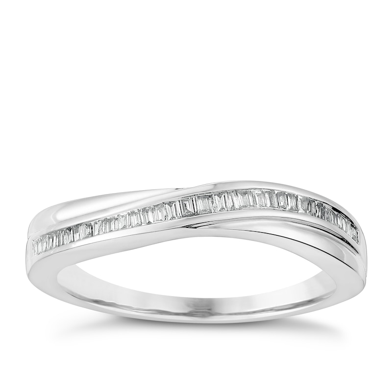 Main Image 1 of 9ct White Gold Baguette Cut Diamond Eternity Ring