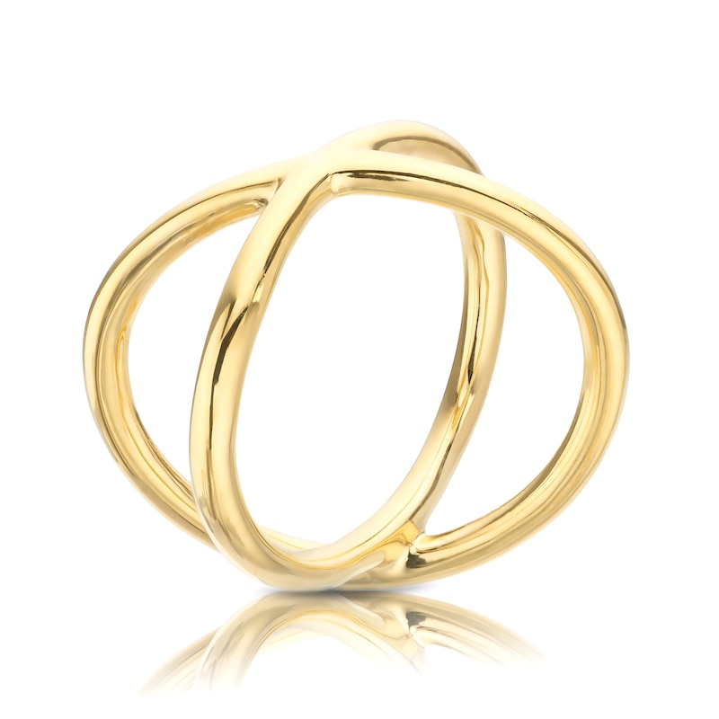 Sterling Silver & 18ct Gold Plated Vermeil Crossover Ring