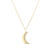 Thumbnail Image 1 of Sterling Silver & 18ct Gold Plated Vermeil 0.05ct Diamond Pavé Moon Pendant