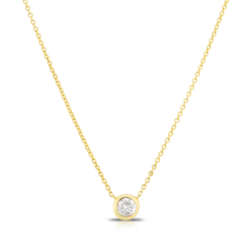 Sterling Silver & 18ct Gold Plated Vermeil 0.20ct Diamond Bezel Necklace