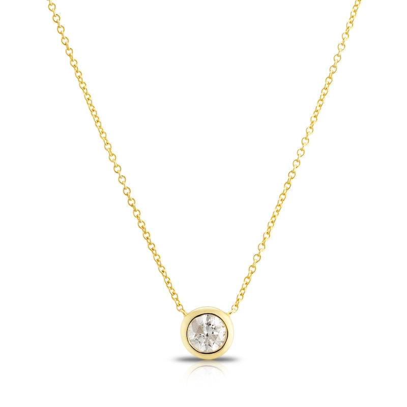 Sterling Silver & 18ct Gold Plated Vermeil 0.40ct Diamond Bezel Necklace