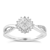 Thumbnail Image 1 of 9ct White Gold 1/4 Carat Flower Shape Diamond Cluster Ring