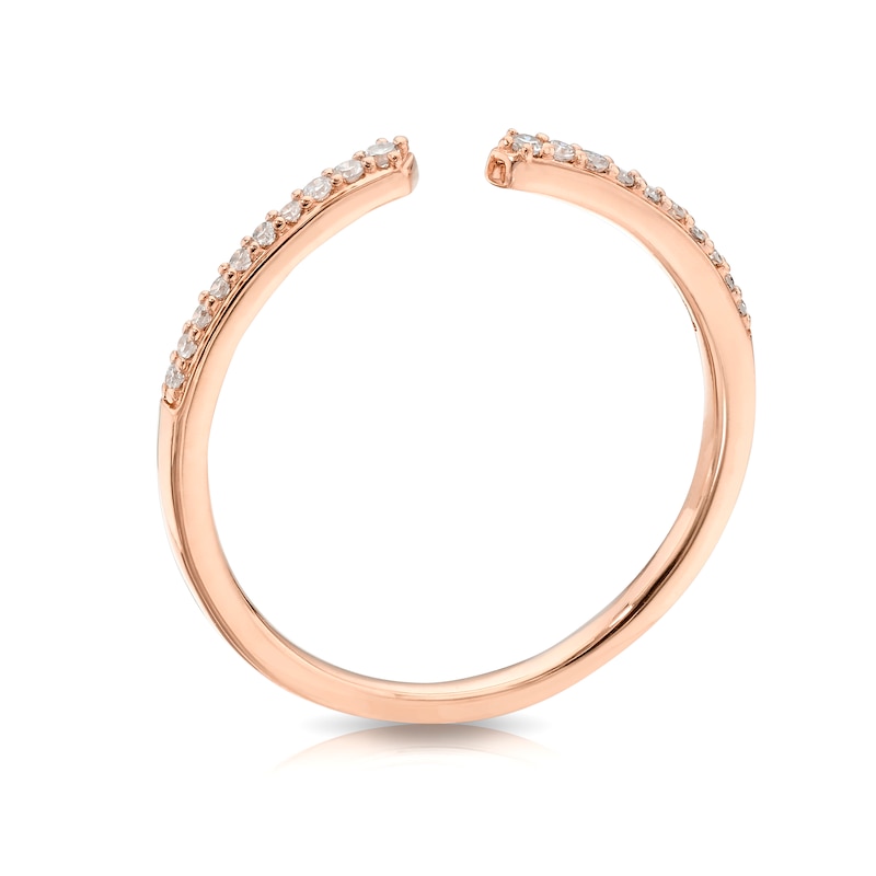 Sterling Silver & 18ct Rose Gold Plated Vermeil 0.07ct Diamond Eternity Ring