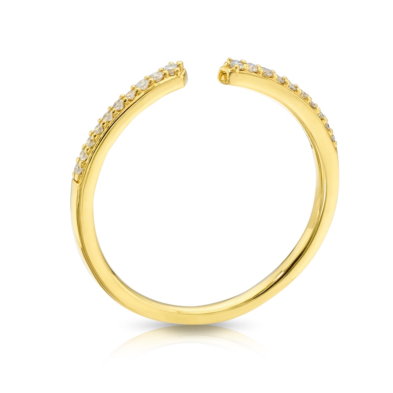 Silver & 18ct Gold Plated Vermeil 0.07ct Diamond Open Eternity Ring
