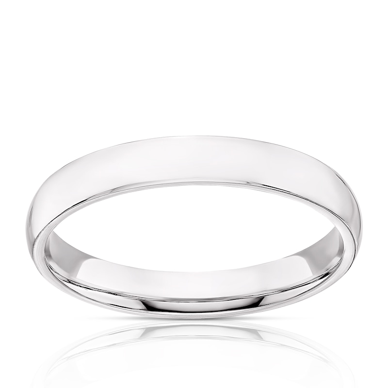 9ct White Gold 3mm Extra Heavy Court Ring | H.Samuel