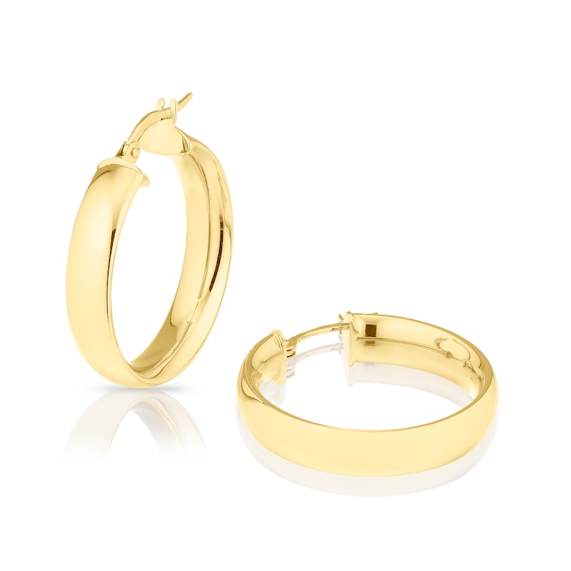 9ct Yellow Gold Curved Hoop Earrings