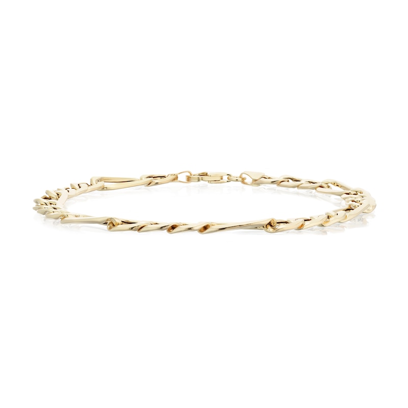 Main Image 1 of 9ct Yellow Gold 9'' Figaro Chain Bracelet