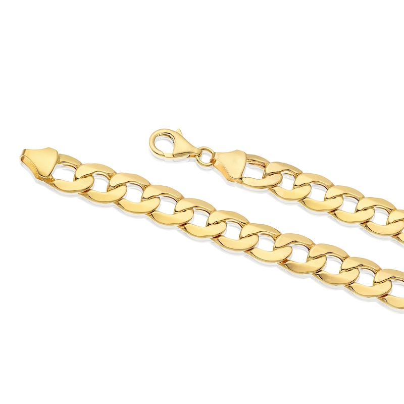 9ct Yellow Gold 9.5'' Solid Curb Chain Bracelet | H.Samuel