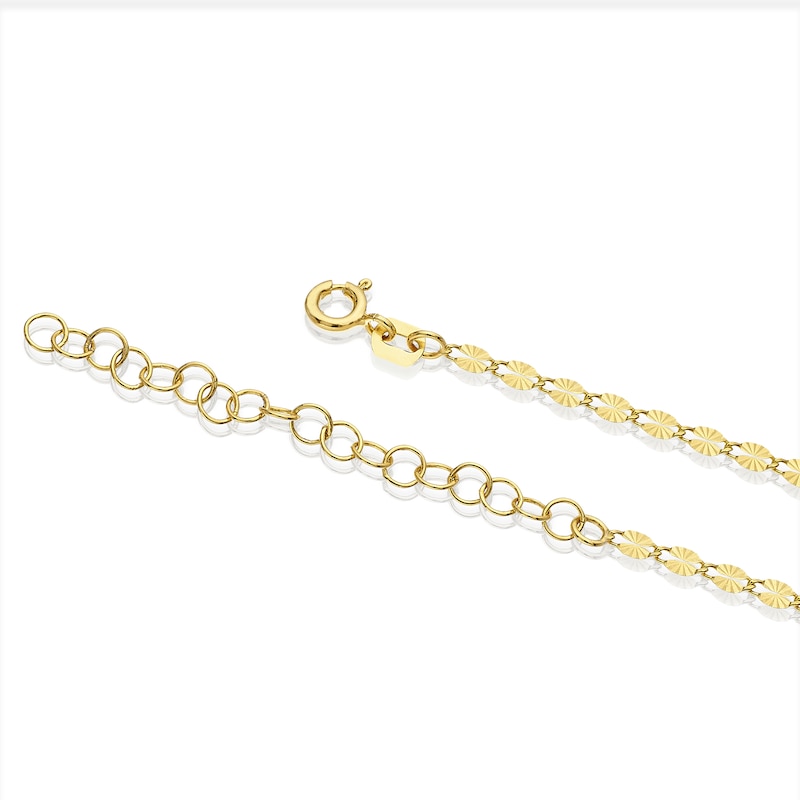 9ct Yellow Gold Adjustable Starburst Chain Anklet