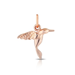 Rose Gold Plated Silver Hummingbird Charm