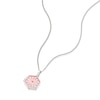 Thumbnail Image 1 of Sterling Silver Small Red Floral Enamel Hexagon Locket