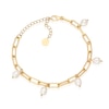 Thumbnail Image 1 of Sterling Silver & 18ct Gold Plated Vermeil Pearl & Chain Bracelet