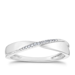 18ct White Gold Diamond Crossover Band