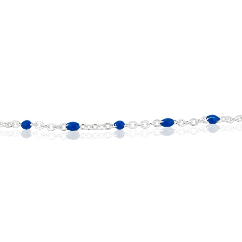 Silver Blue Bead Chain Anklet