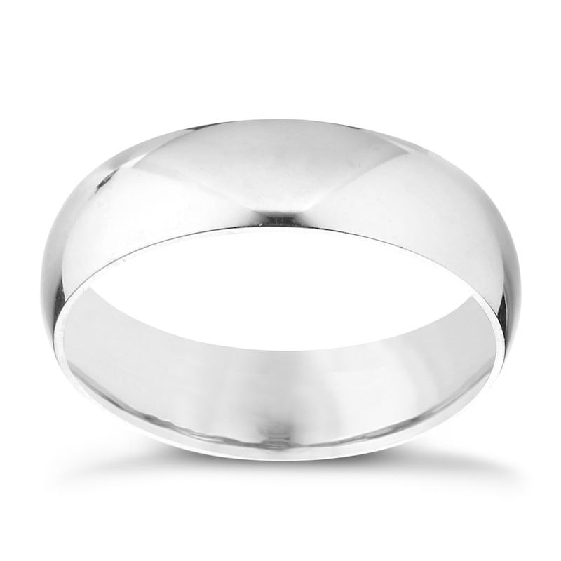 18ct White Gold 5mm Extra Heavy D Shape Ring