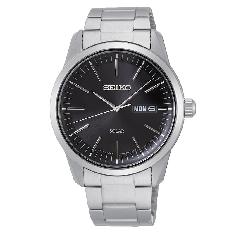 Seiko Classic Dress Men's Black Stainless Steel Bracelet Watch