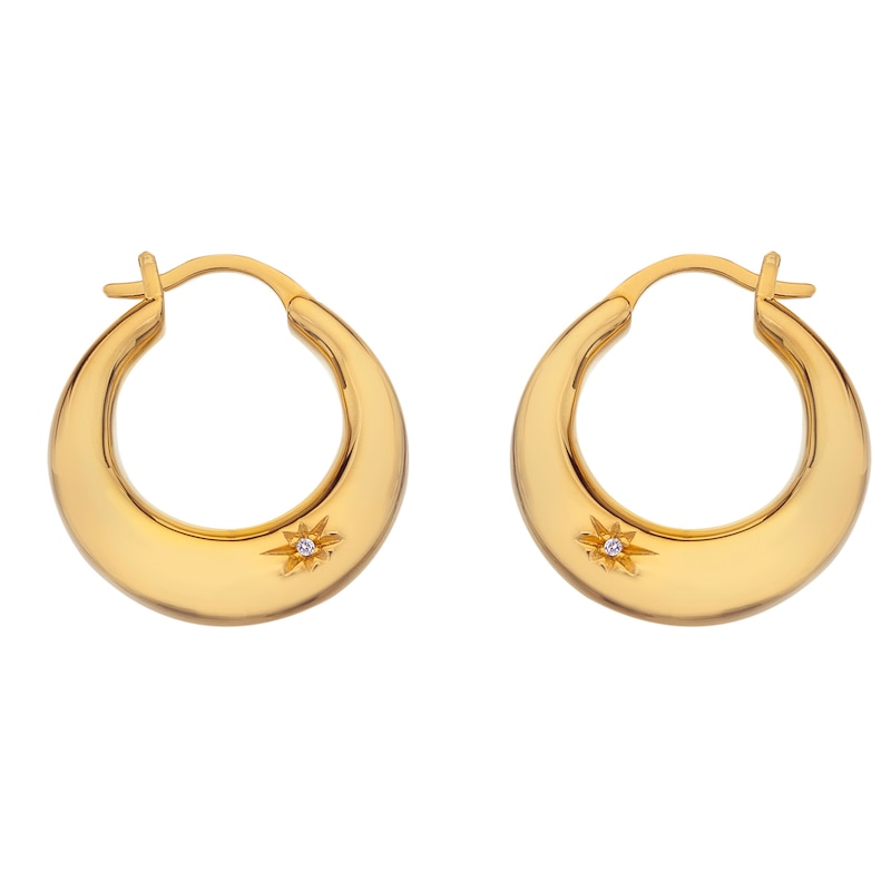 Hot Diamonds X Jac Jossa Soul 18ct Gold Plated Flat Hoop Earrings