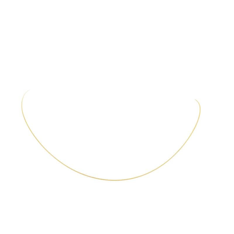 9ct Yellow Gold Solid 18 Inch Dainty Curb Chain
