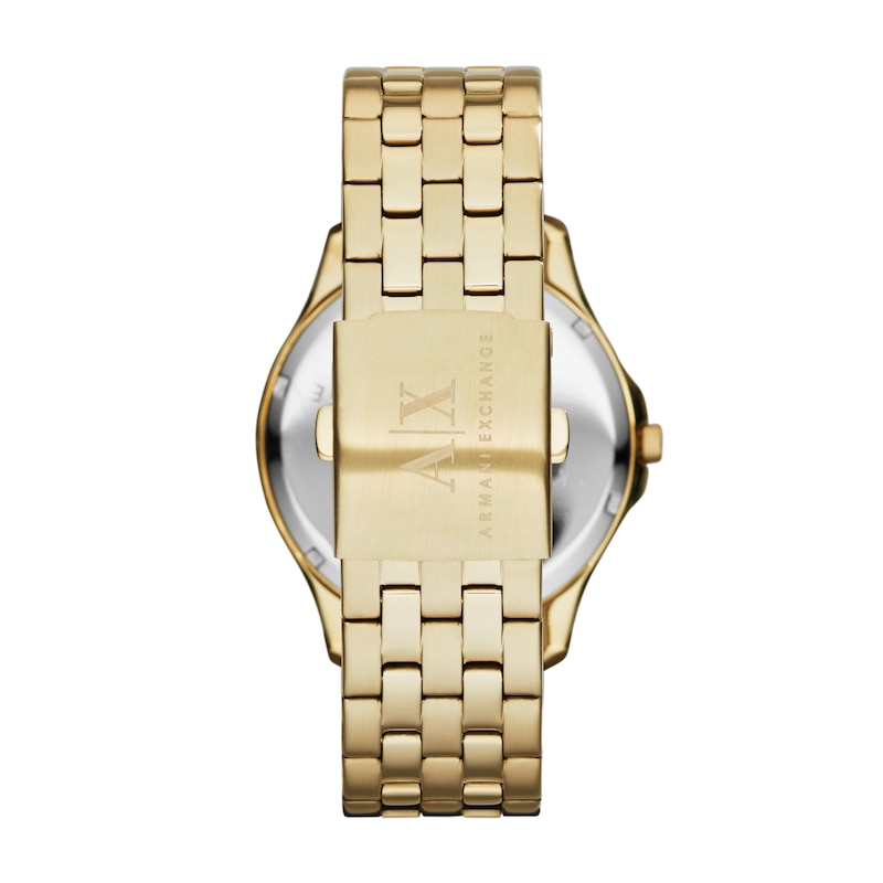 Armani Exchange Men's Black Dial Gold-Plated Bracelet Watch
