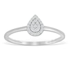 Thumbnail Image 0 of Sterling Silver & Diamond Pear-Shaped Cluster Ring