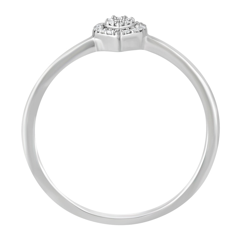 Sterling Silver & Diamond Pear-Shaped Cluster Ring